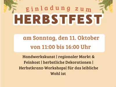 Einladung zu unserem Herbstfest am 11.10.2026